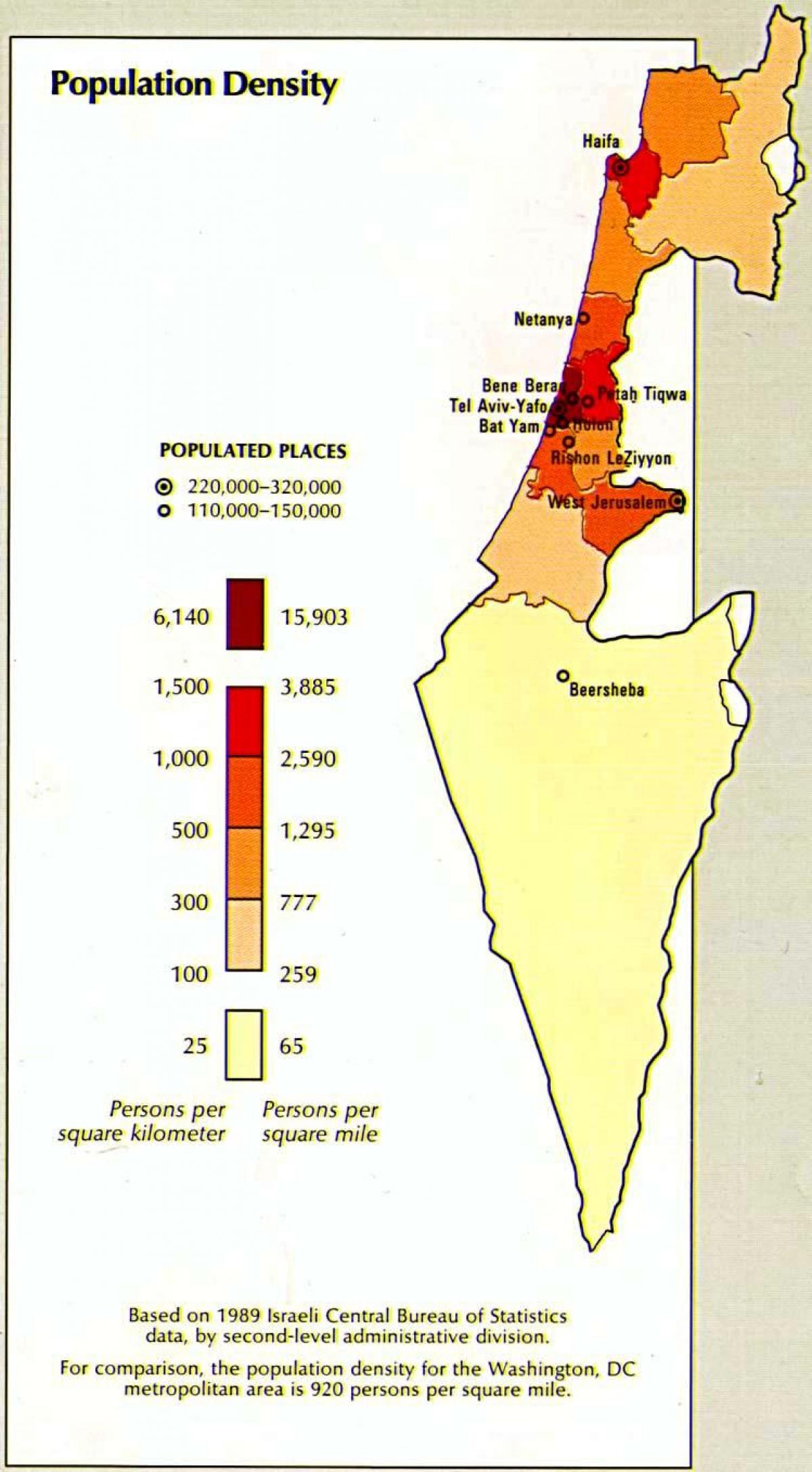 žemėlapis izraelio gyventojų
