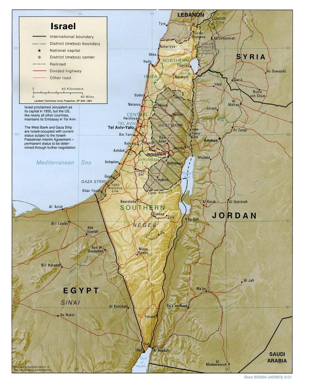 žemėlapis izraelio geografija