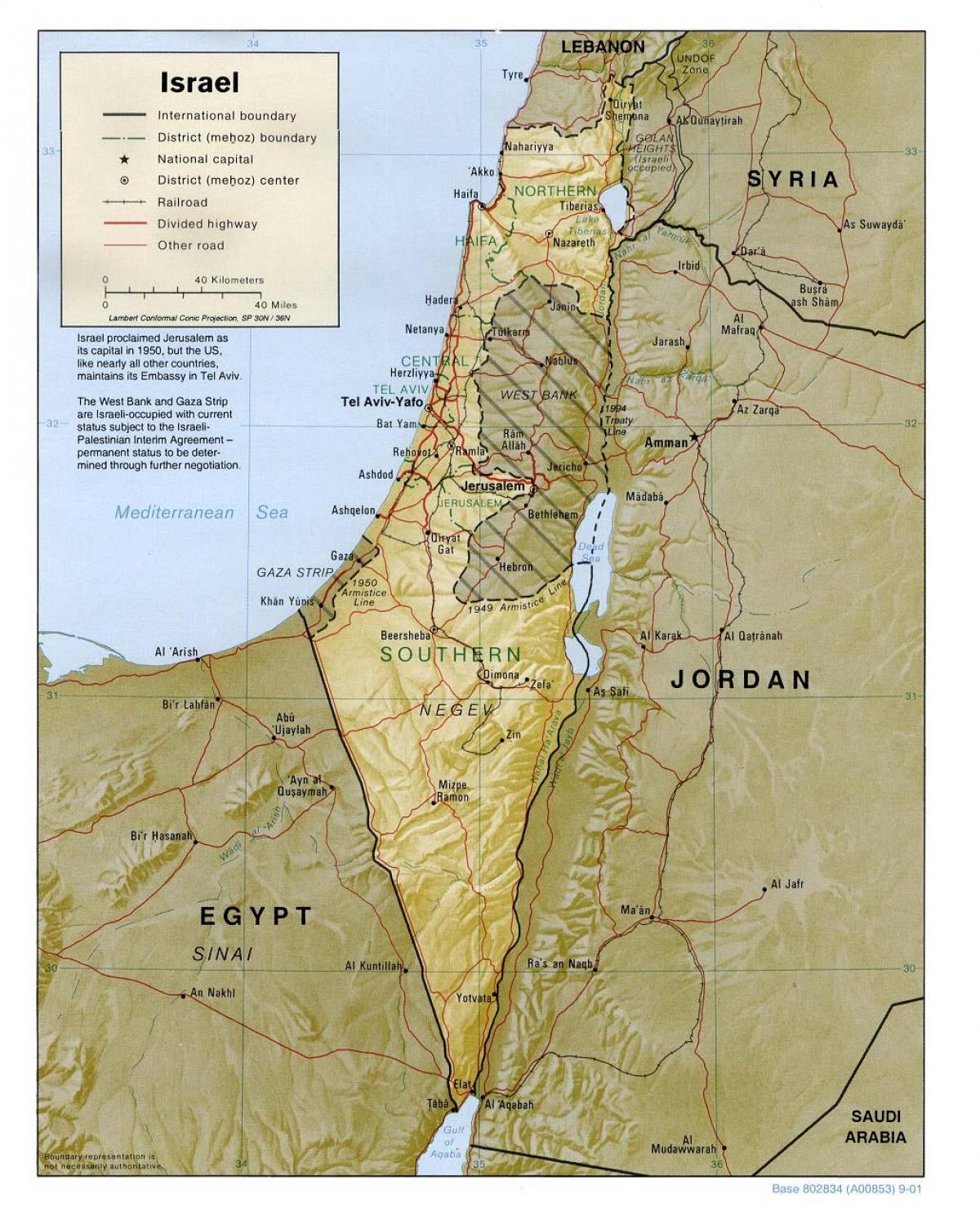 žemėlapis izraelio geografija 