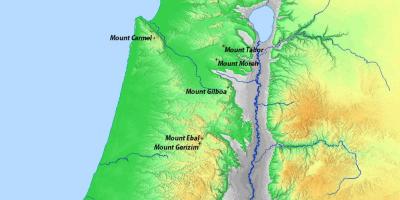 Žemėlapis izraelio kalnuose