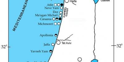 Žemėlapis izraelio uostus